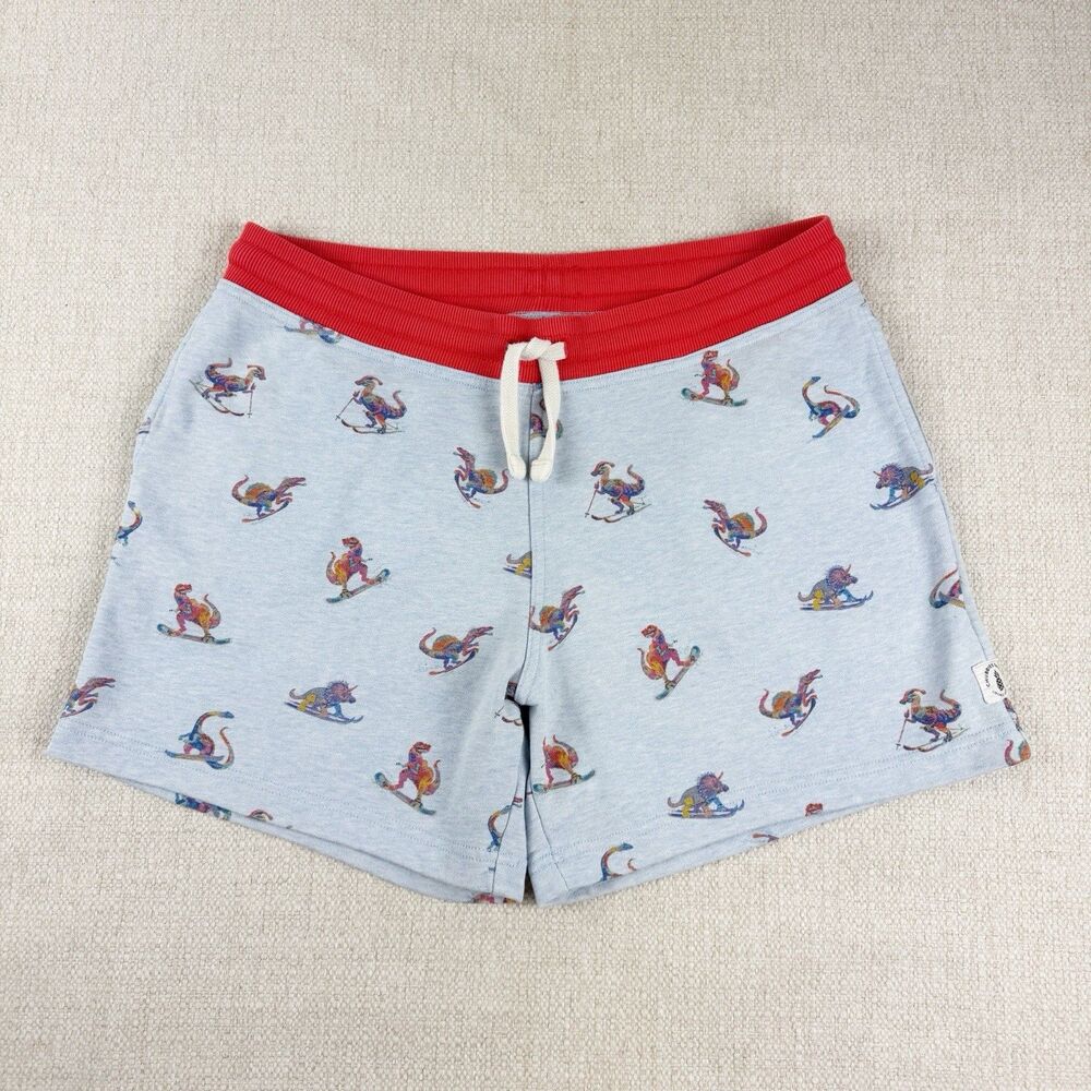 Chubbies Lounge Wear Sweat Shorts Mens Medium 5.5" Drawstring Dinosaur Snow Ski